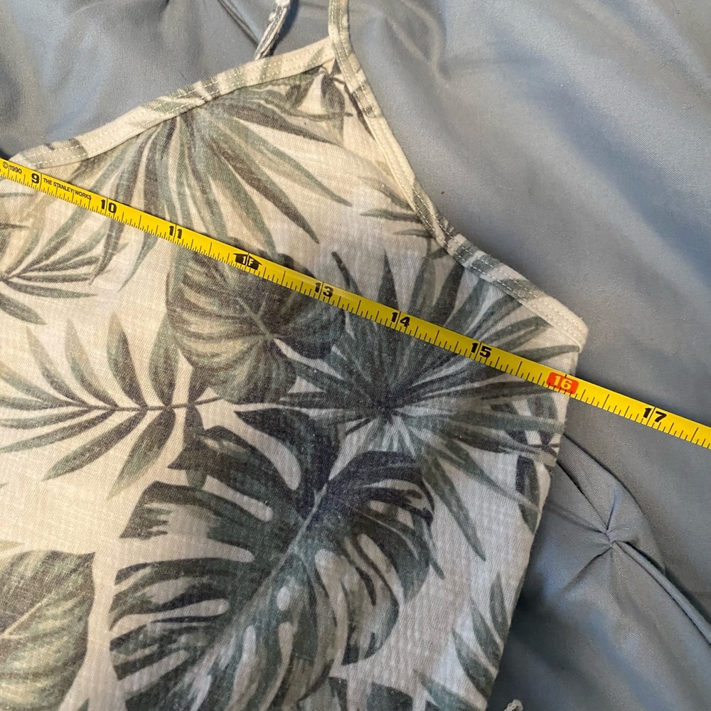 Kismet Tropical Monstera Palm Mini Sundress M | Beachy Tie Strap Summer  Resort - Picture 8 of 8